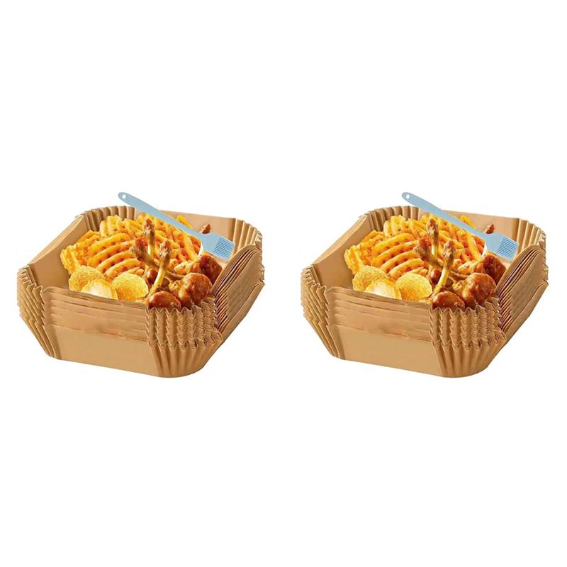 Baking Paper for Hot Air Fryer Square (20 cm), Pack of 200 Airfryer Baking Paper Disposable Non-Stick Paper Waterproof