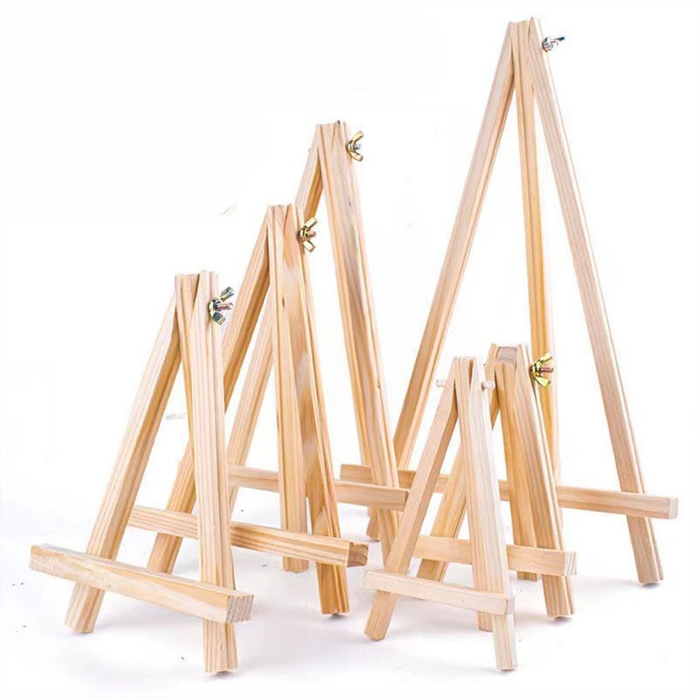Folding Painting & Sketch Wood Mini Easel Foldable Portable Triangle Display Stand Small Desk Stand Tripod Desk