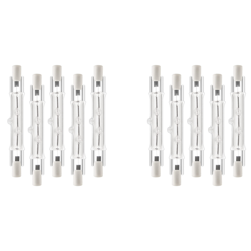 NCANRUI 10 Pack R7S 118mm 300W 230V,R7S Halogen Linear Light Bulb,Dimmable Halogen Lamp for Construction Work Landscape Lighting