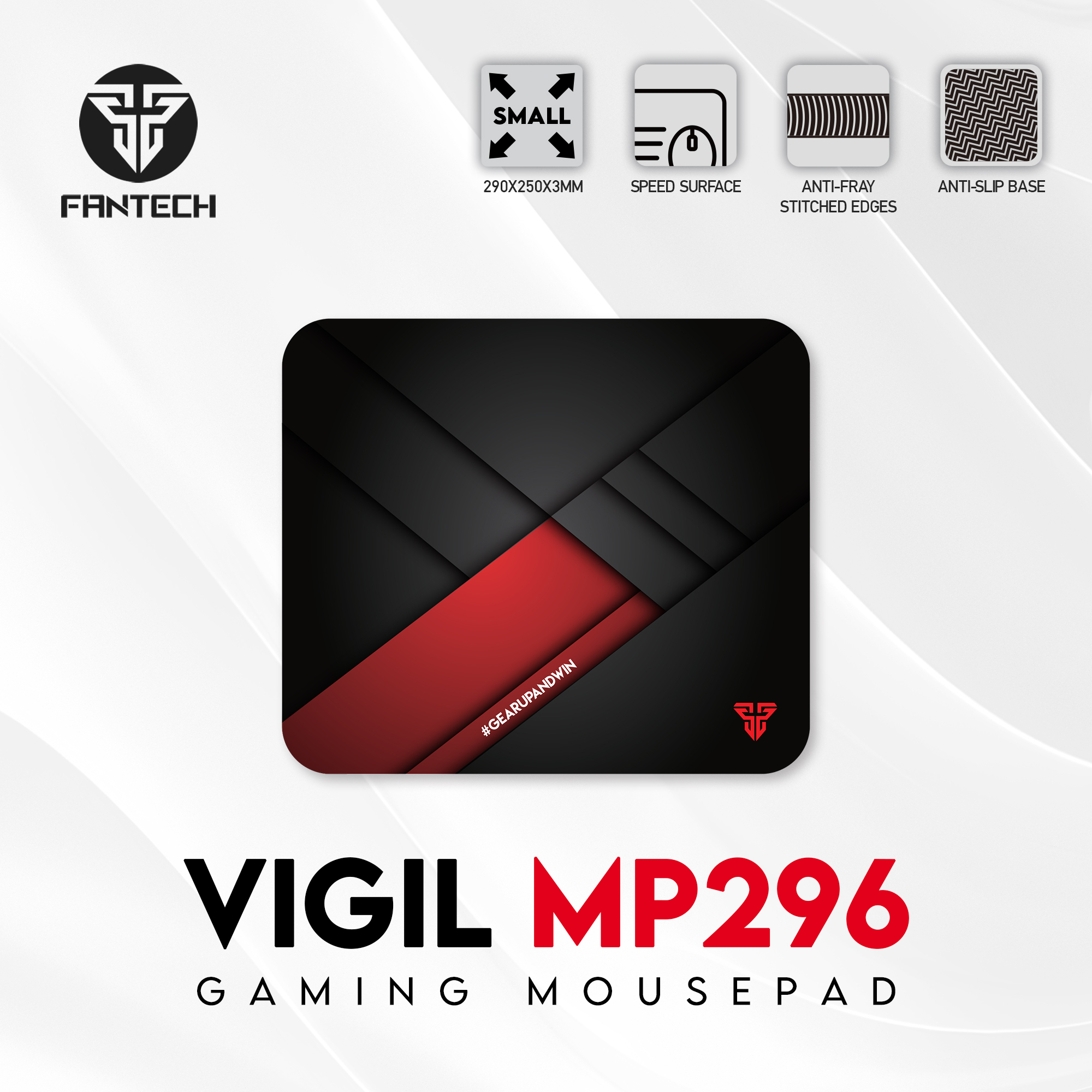 FANTECH VIGIL MP296 Gaming Mouse Pad Anti-slip Base 290 x 250 x 3mm Mousepad