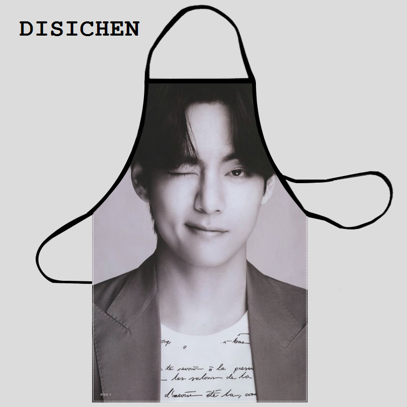 DISICHEN 2025 New New Kim Taehyung Apron Kitchen Aprons For Women Oxford Fabric Cleaning Pinafore Home Cooking Accessories Apron
