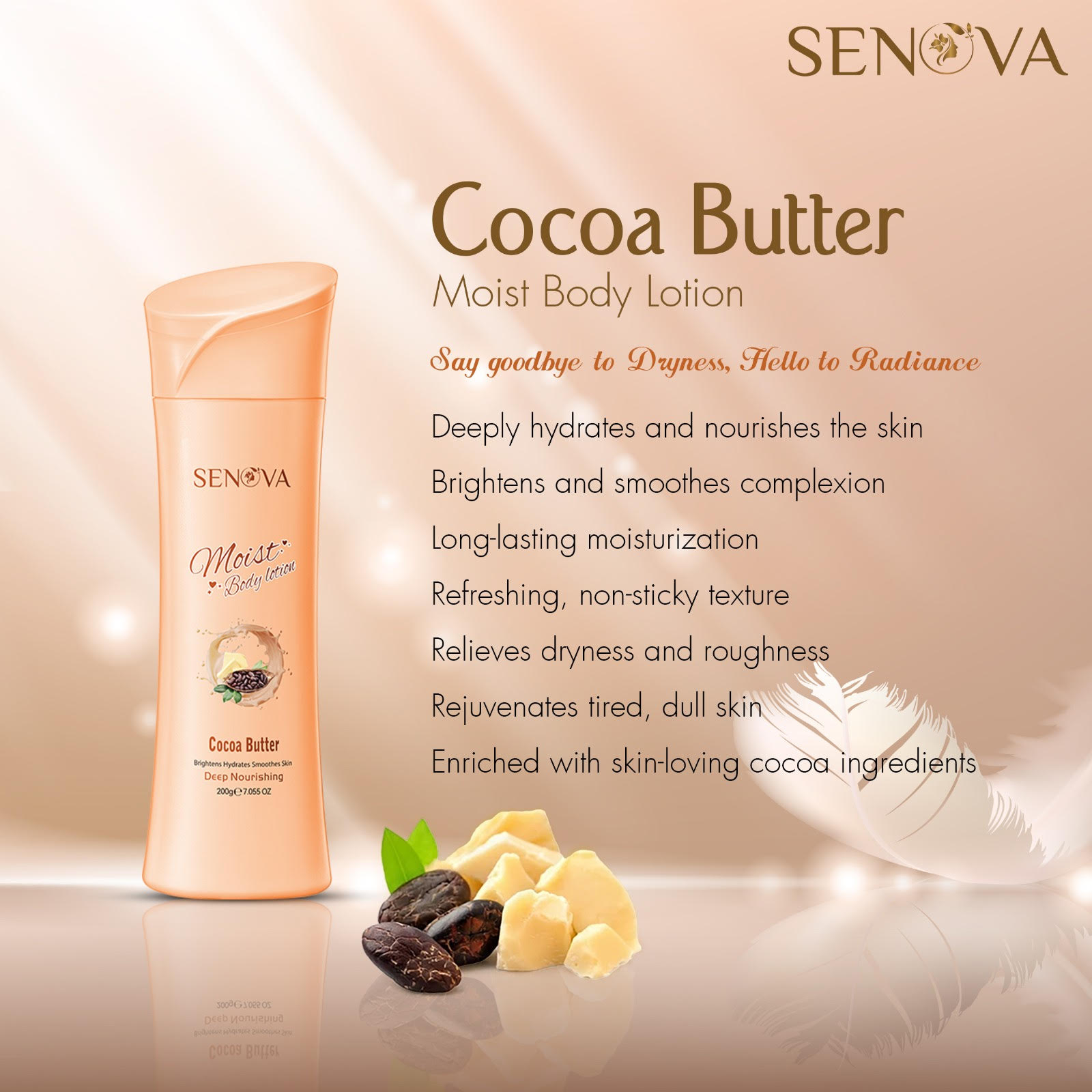 Senova Cocoa Butter Moist Body Lotion 200ML