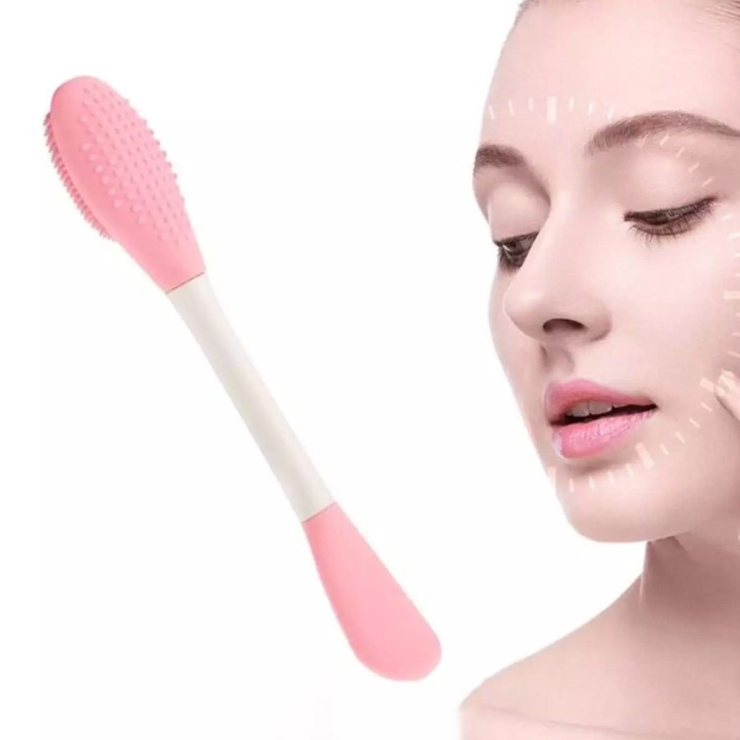 Double-Ended Silicone Face Cleansing Brush Face Applicator Brush Facial Mask Brush Facial Pores Cleaner Brush Beauty Tool