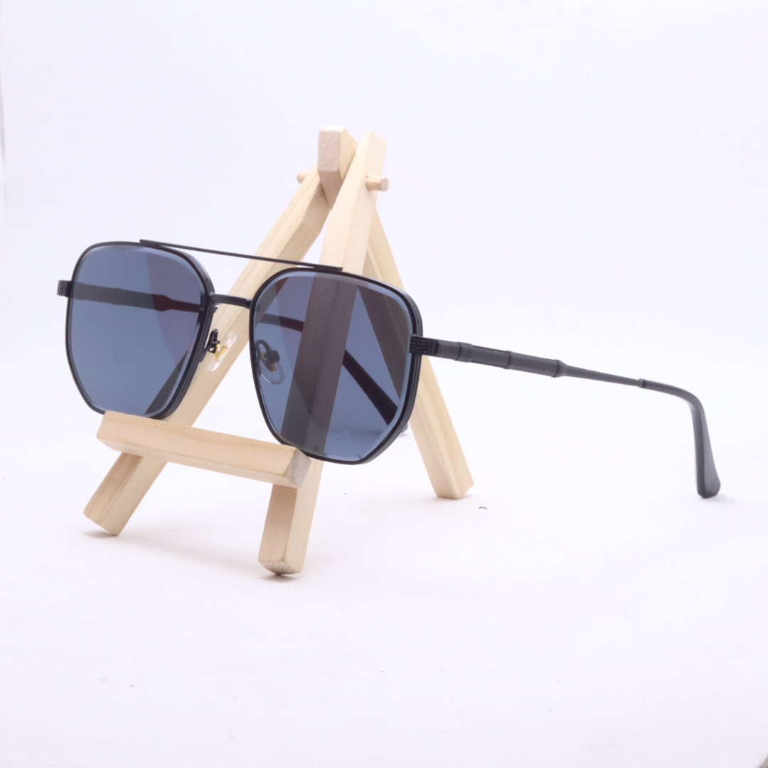 Full Black Double Bar Metal Frame MB Design Sunglasses For Men
