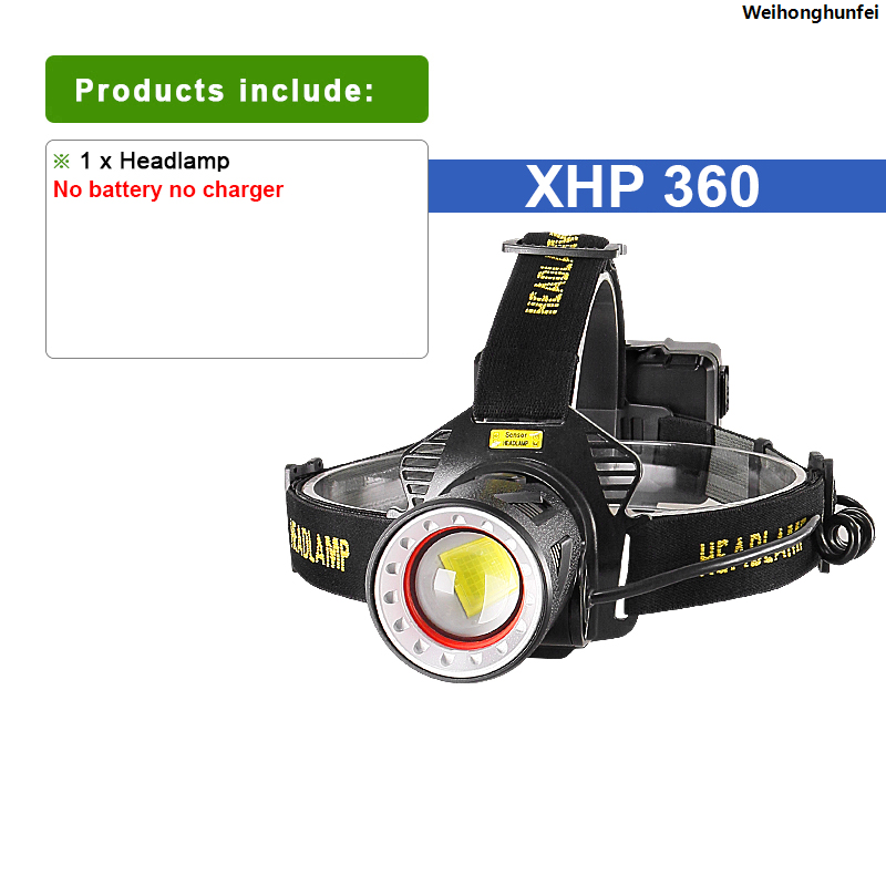 WeihonghunfeiUltra High Power Headlight 55000000LM Super Bright LED Headlamp IR Sensor Waterproof Head Flashlight Rechargeable Lamp Fishing New