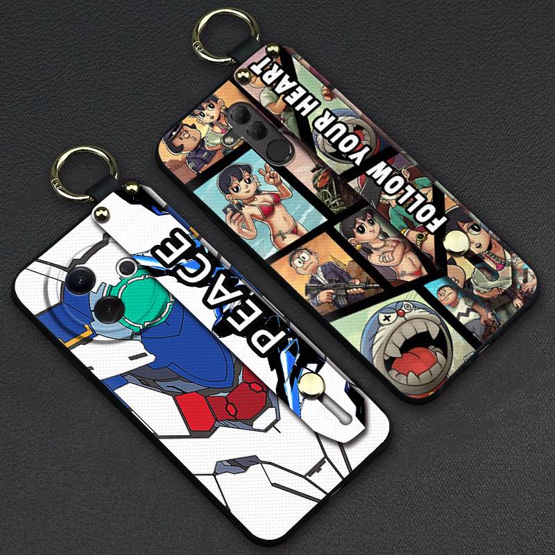 Anti-knock Wristband Phone Case For VIVO Y39 5G Fashion Design Back Cover personality Graffiti Waterproof Lanyard ring