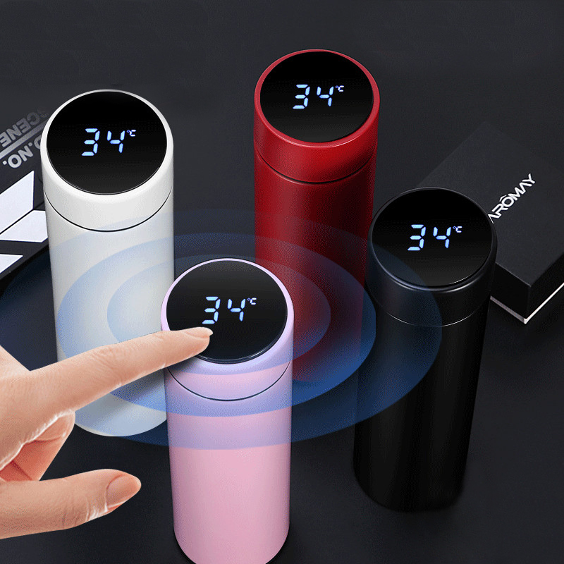 Digital Thermos Bottle 450ml Vacuum Flasks Led Digital Temperature Display, Stainless Steel Intelligent Thermos Cups multicolor