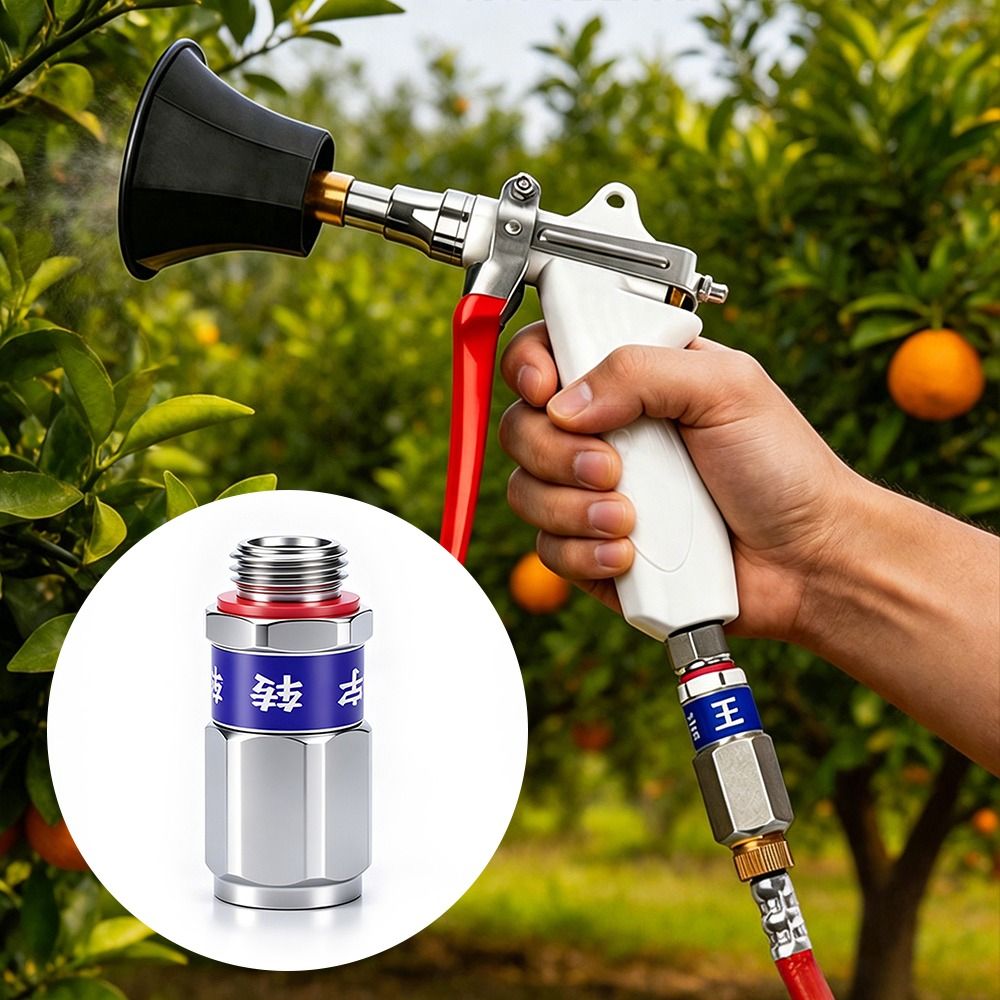 Smooth Anti-Twist Water Pipe Connetor Copper 360 Degree Rotation Hose Connetor Water Pipe Fitting for Spray Nozzles