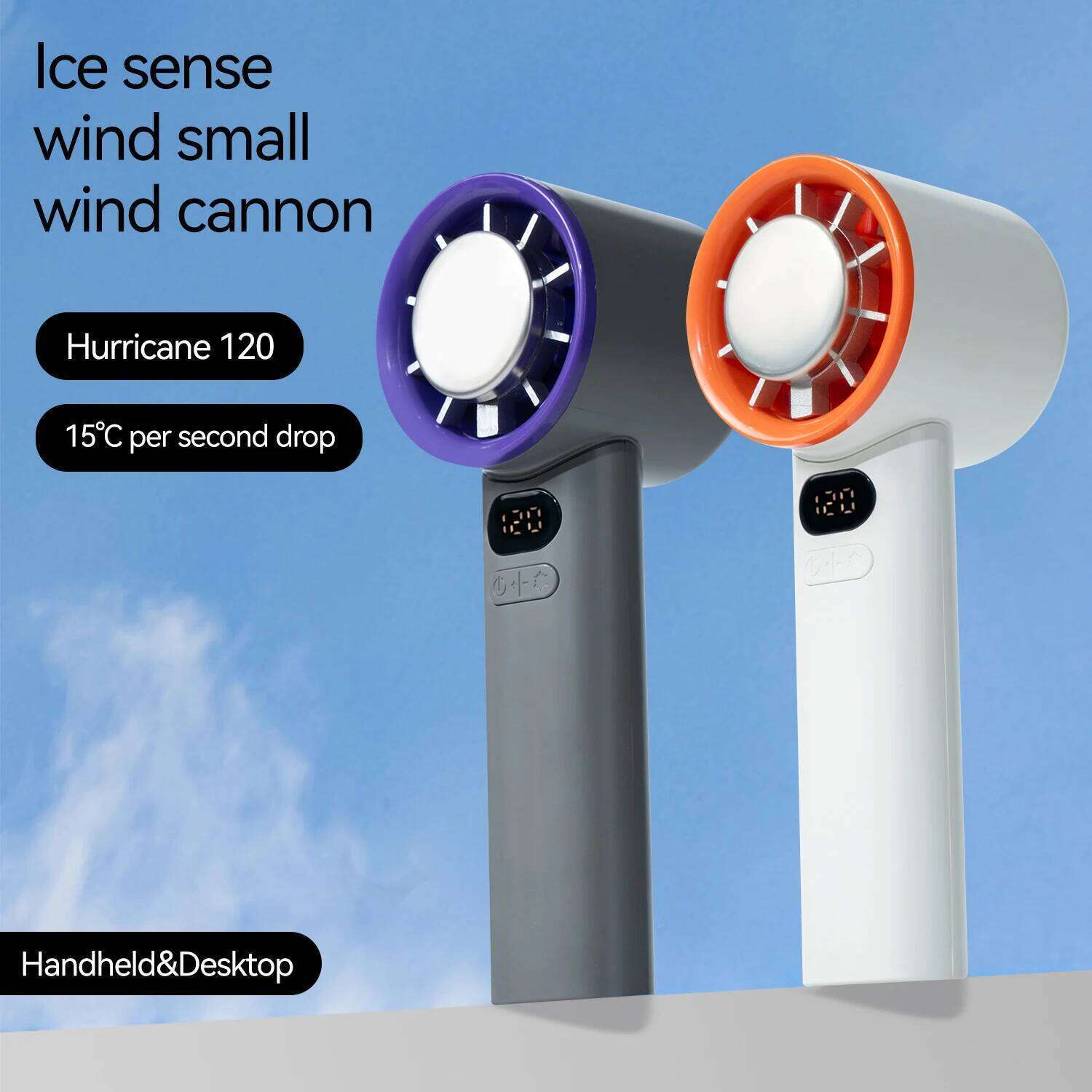 Portable Handheld Fan with Ice-Cooling Mode, 120 Speed Powerful Wind Rechargeable, Mini Fans for Women Men Travel Office Outdoor