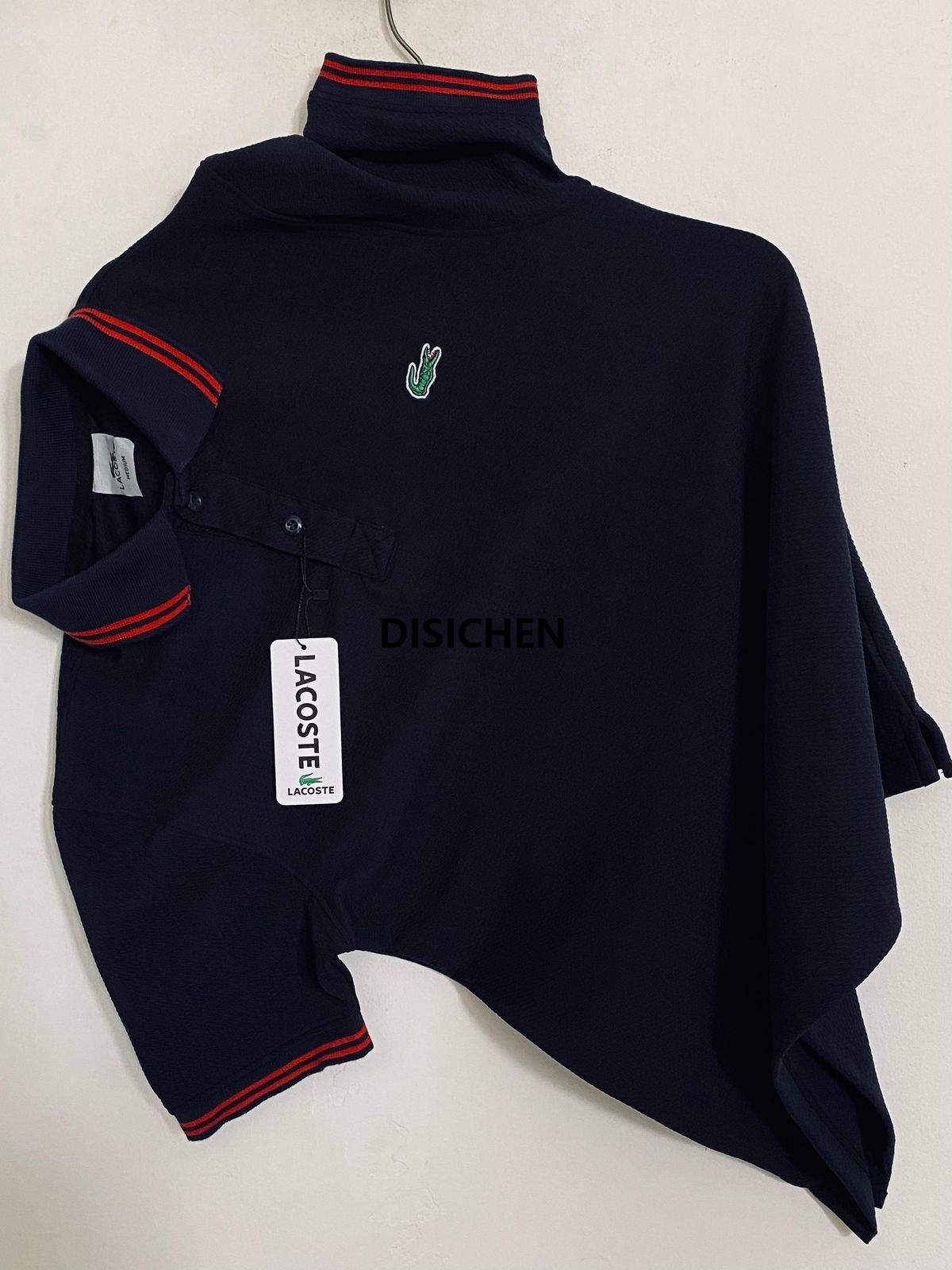 DISICHEN LA NEW Popcorn Collar Dark Blue color Tshirts Heavens Style Fresh Fits: Men's Collar Popcorn T-Shirts