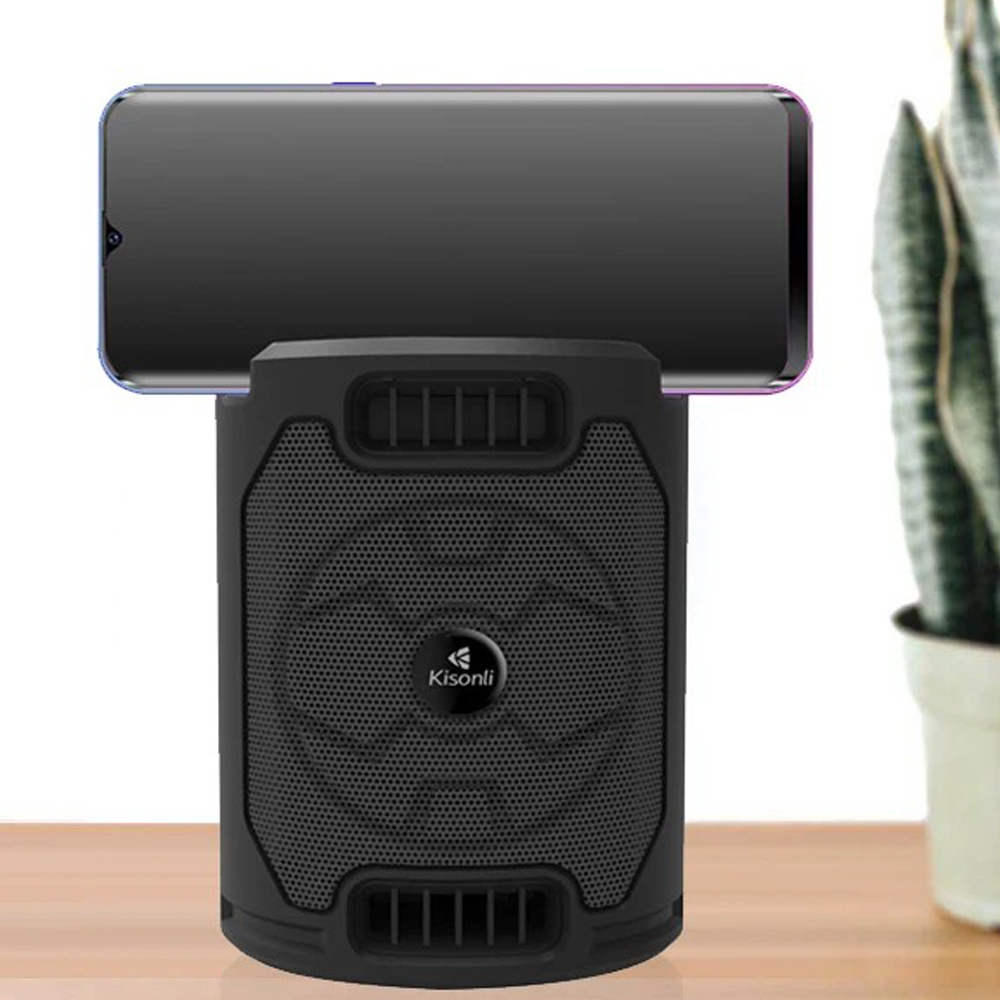 Kisonli Q2 Portable Bluetooth Speaker, 5W Output, USB/AUX/TF/FM Support, Splash-Proof, 1200mAh Battery, Hands-Free Calling