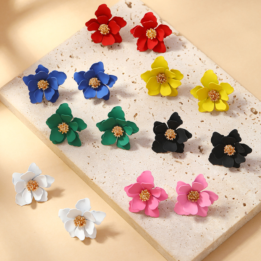 【New Arrivals】Earrings Women's Personalized Multi-layer Petal Flower Earrings Japanese and Korean Fashion Elegant Sweet Fresh Earrings Accessories