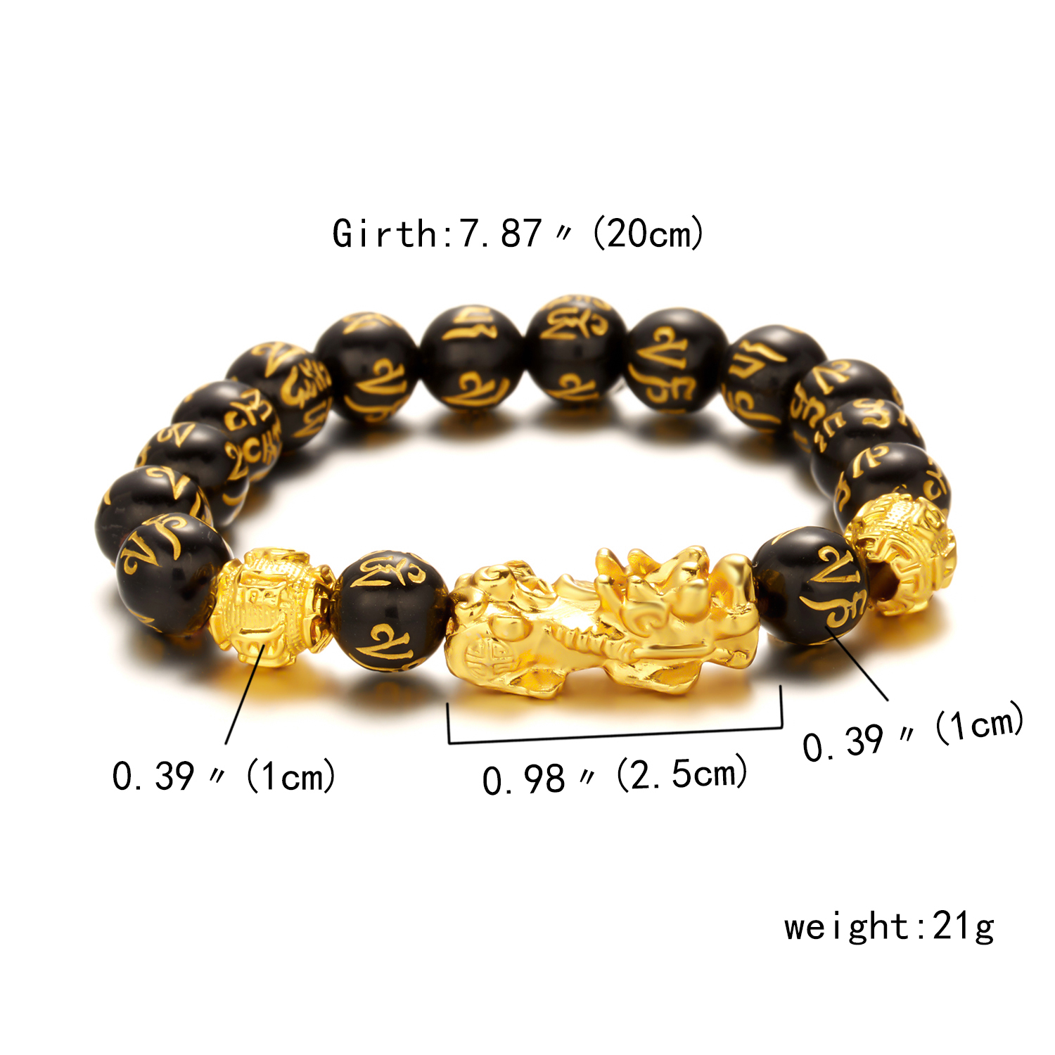New Pixiu Bangle Luck Wealth Buddha Black Obsidian Stone Beaded Bracelet Colorful Charm Chinese Feng Shui Bracelet For Women man Bles Online DZ-31A-07