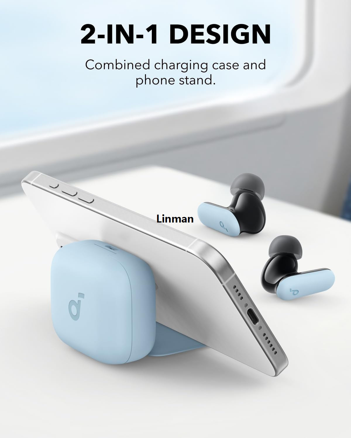 Linman (A3959Z31)soundcore P30i by Anker Noise Cancelling Earbuds, Strong and Smart Noise Cancelling, Fashion Powerful Bass, 45H Playtime, 2-in-1 Case and Phone Stand, IP54, Wireless Earbuds, Bluetooth 5.4