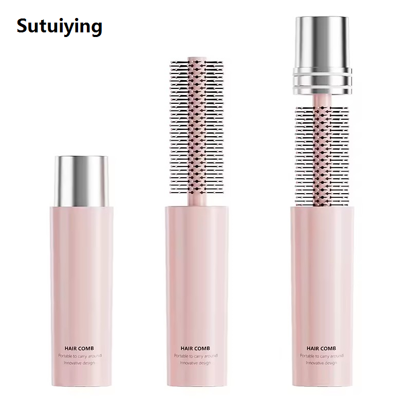 Sutuiying 1pcs Round Hair Brush Portable Curling Comb for Hair Detachable Fashion Scalp Head Massage Hairbrush Travel Home Hairdressing Tools