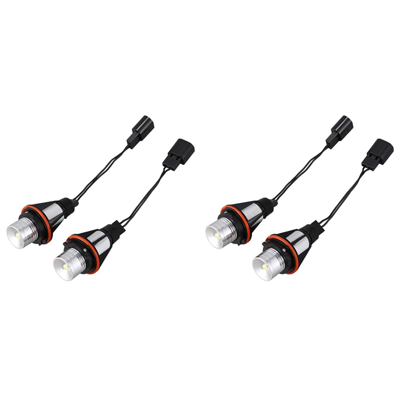 FORIDE 4x Car Angel Eye Fog Light Xenon White LED Bulb Headlight for E39 X83 X3 E53 X5 E60