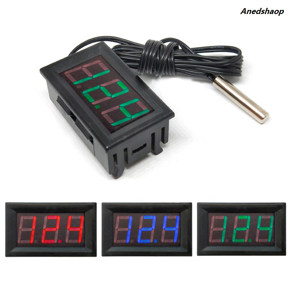 Anedshaop 0.56inch LED Digital Thermometer Tester Panel Gauge DC 5-12V Fifty percent discount Thermometer Sensor with Sensors Probe Temperature Instrument