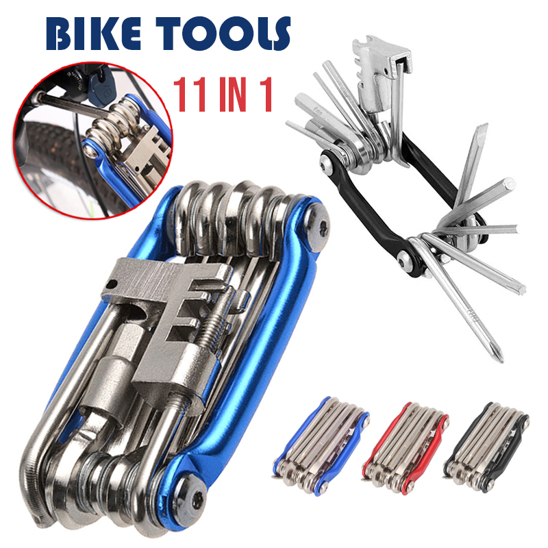 11 in 1 Multi Bicycle Bike Repair Tools Set Kits Chain Cutter Splitter Breaker Allen Key Multi Function Tool