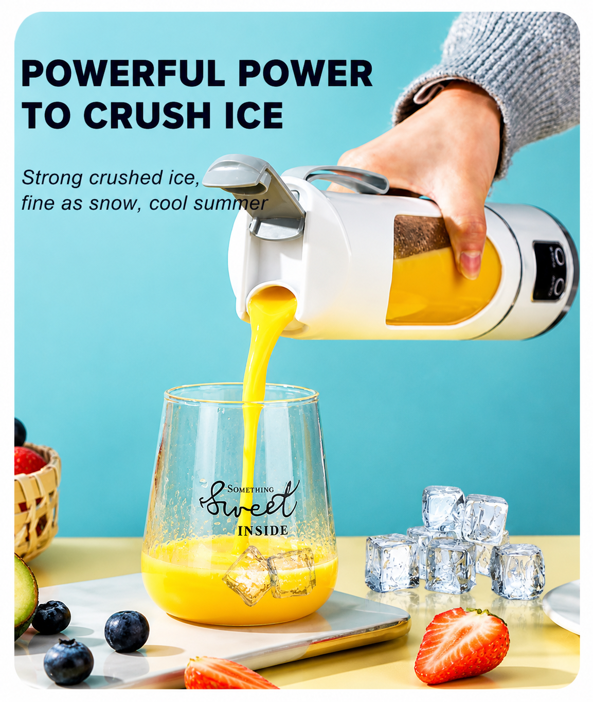 450 ml Portable Juicer Blender | Powerful Ice Crusher 7.4V 12 blades | Automatic | USB Rechargeable 1500mah battery | Durable Blender | Smoothie, Protein Shake, Lassi, Fruit Juice, Gym Bottle, Coffee Beater, Blender, Mixer