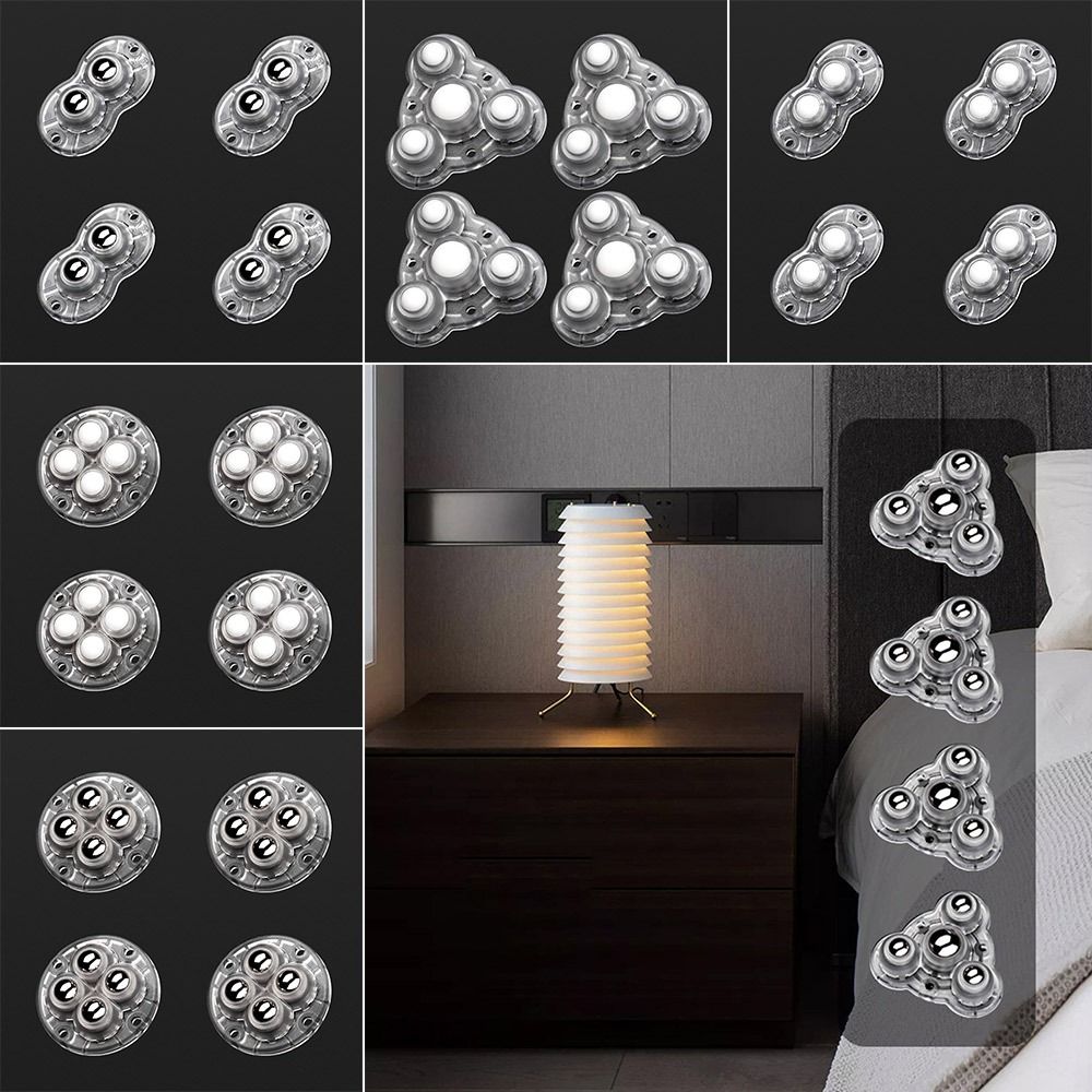 4Pcs Wheels For Furniture Stainless Steel Roller Self Adhesive Caster Home 360 Degree Load Bearing Swivel Universal Wheel