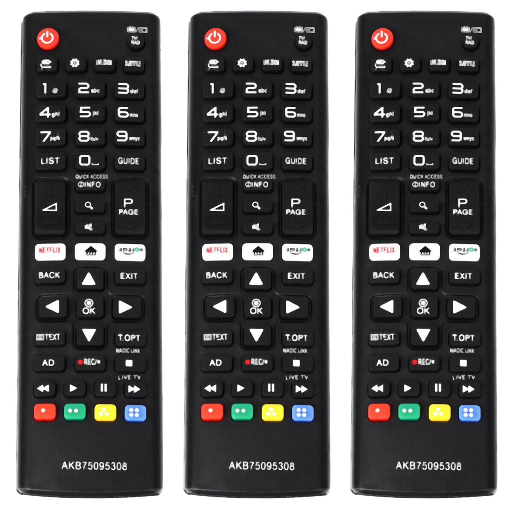 3X Replacement Remote Control -L1165 SMART TV for Universal TV