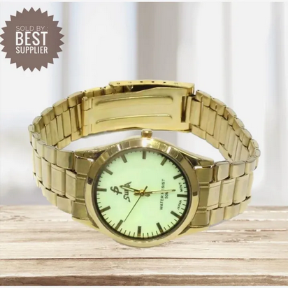 Supa Rounddial Golden Casual Watch For Men