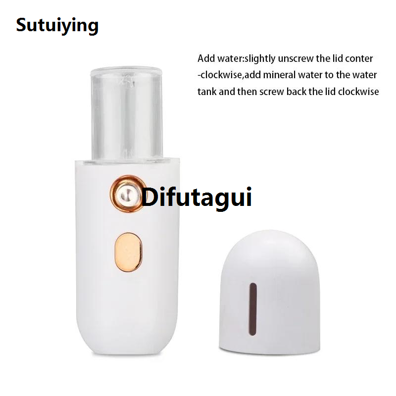 Difutagui Sutuiying 1PC Mini Portable Humidifier Nano Mister Facial Steamer Device Affordable Luxury Beauty men Hydrating Apparatus Cold men ApparatusRechargeable
