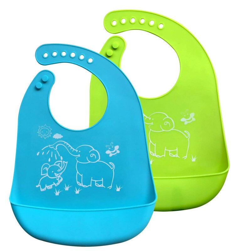 Waterproof Silicone Bib Easily Wipes Clean(1 pcs)