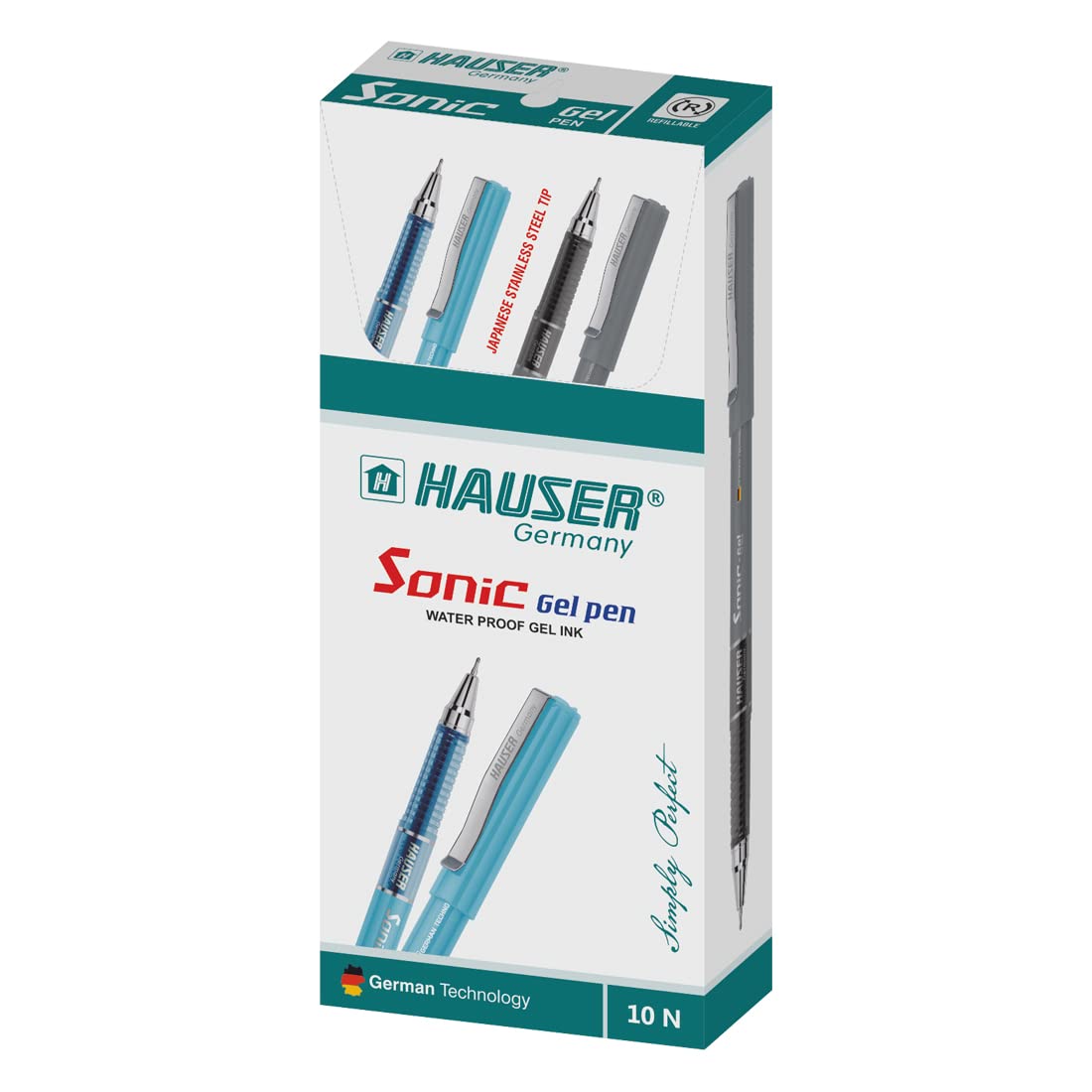 Hauser Sonic 0.55mm Gel Pen Box Pack (set of 5)