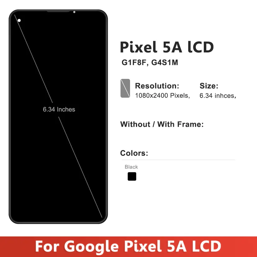 HOT Incell For Google Pixel 5A LCD Display Touch Screen Sensor Digitizer Assembly For Pixel5a Screen Replacement LCD