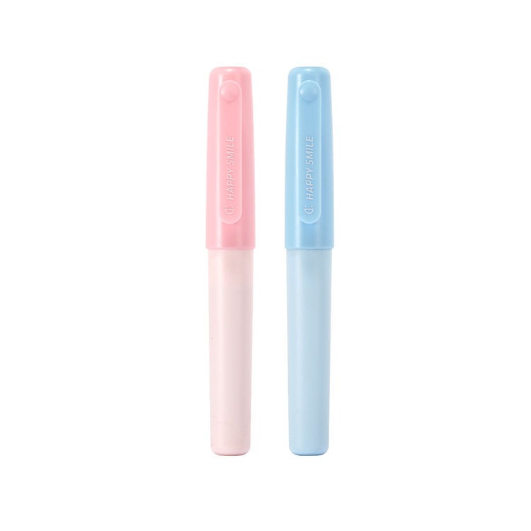 2 pcs Pocket Convenient Cute Premium Plastic Fountain Pen Correction Position for Business & Students (Chren 1/1 PCs Blue ink attached )