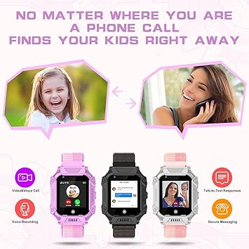 T33 Kids Smartwatch: Fun and Safety Combined | GPS + LBS Tracking | 4G SIM for Voice and Messaging | 1.4-inch Color Touchscreen | IP67 Splash-proof