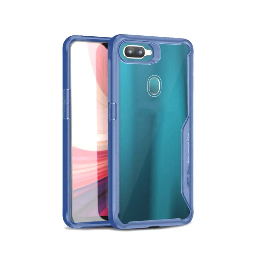 Oppo A7 / Oppo A5s Ipaaky Back Transparent Semi Hard Border Cover