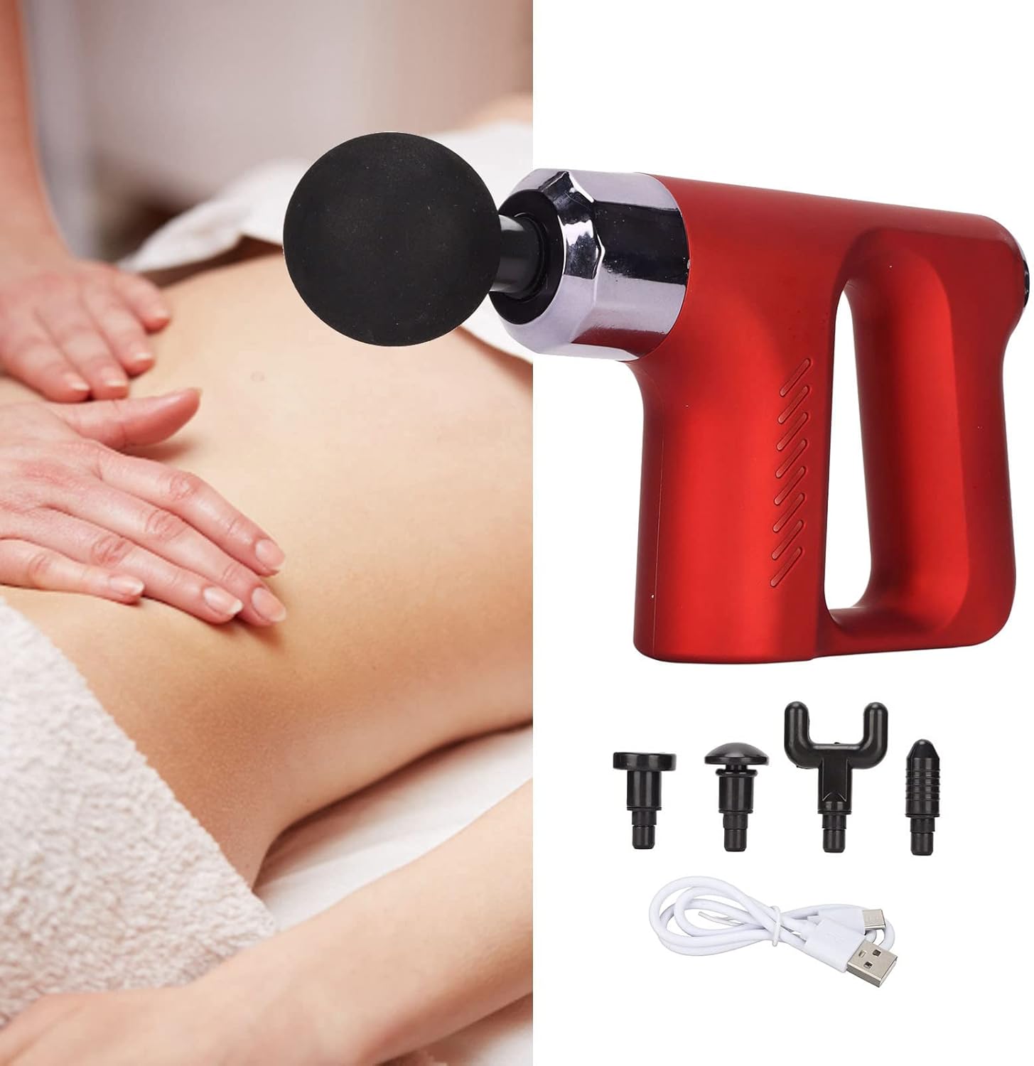 Massage Gun | Impact Muscle Massager | Portable Electric Muscle Relaxing Massager with 4 Massage Heads