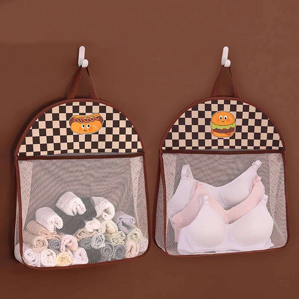 1pcs/2pcs 2024 New Fabric Underwear Bedroom Creative Dormitory Student Wall Hanging Storage Bag Door Rear