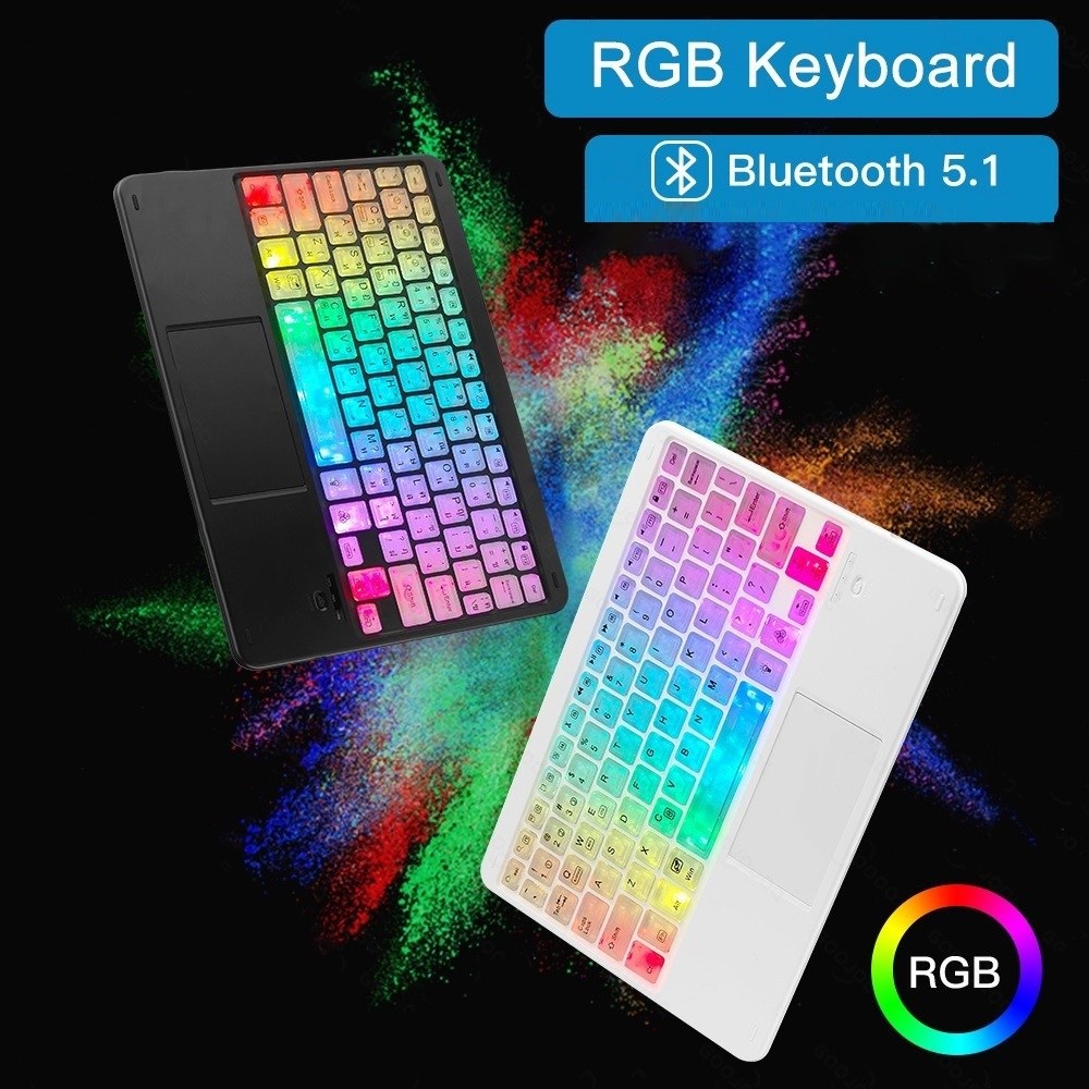 Mini Keypad RGB Light Bluetooth Keyboard Backlit Colorful Luminous Wireless Keyboard Lightweight Slim Design Portable Keyboard Travel