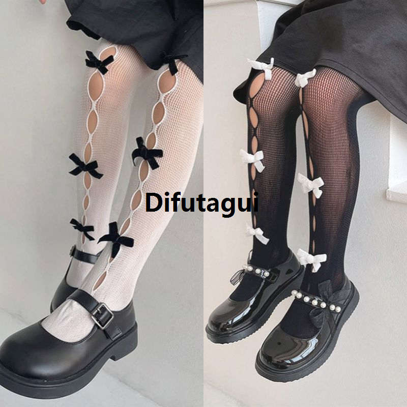 Difutagui 1 Pair Sweet Kids Girl Tight Fashion Princess Bowknot Style Pantyhose 2025 New for Child Girl Summer Soft Thin Breathable Stocking Sock