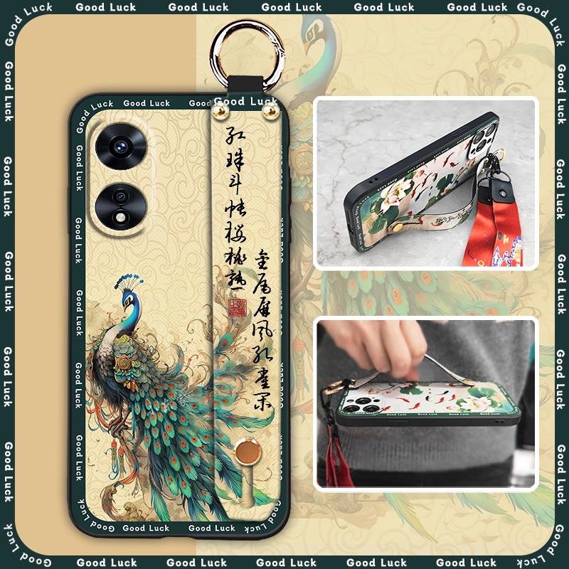 Shockproof Back Cover Phone Case For OPPO A97 5G Silicone Durable Soft case Anti-knock Chinese style old lady ring