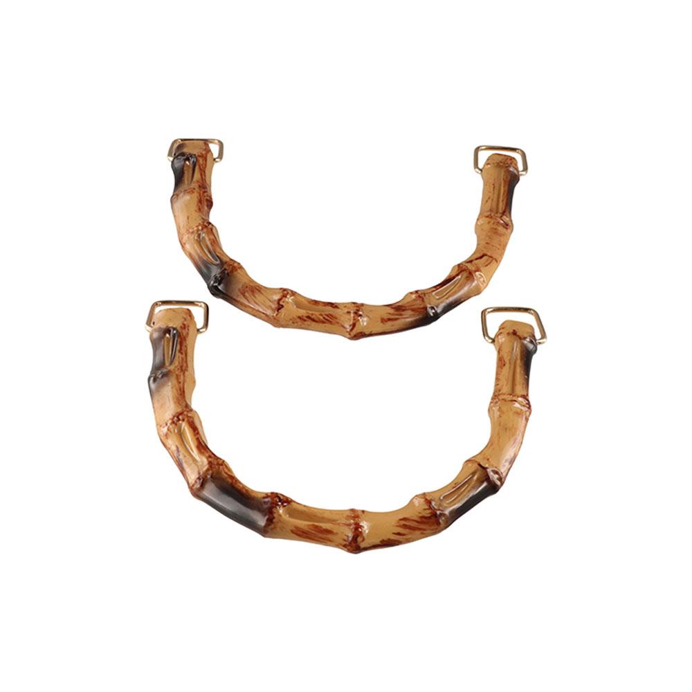 2Pcs Durable Natural Bamboo Handles Exotic Stylish U Shape Handbag Handle Smooth Touch Handcrafted Bamboo Purse Handles DIY Bag Making