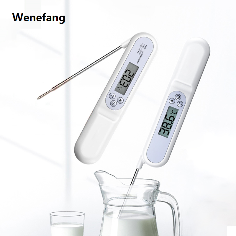Wenefang Folding probe type food thermometer, baby shower water temperature Luxury gauge, baby milk temperature, kitchen baking measurement
