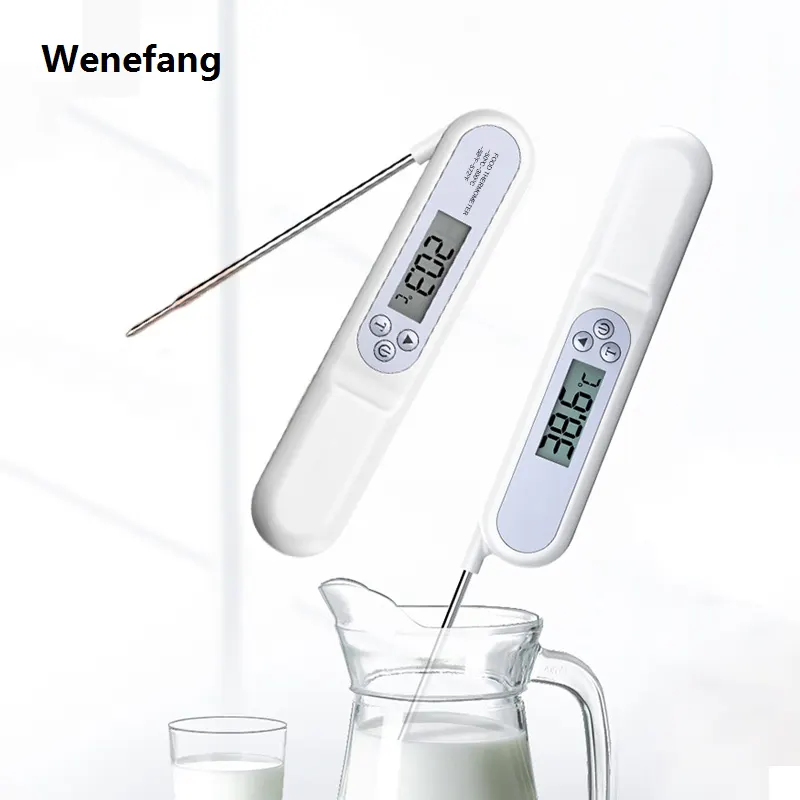 Wenefang Folding probe type food thermometer, baby shower water temperature Luxury gauge, baby milk temperature, kitchen baking measurement