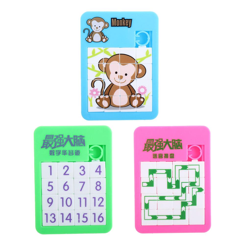 Learning Creative Game Blocks Intelligence Puzzle Children's Gift Puzzle Game Children Boy Gift Developing Animal Cartoon Number Puzzle Early Education Moving Sliding Jigsaw Puzzle