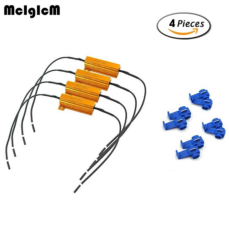 MCIGICM 50W 6ohm 8ohm 10ohm 4 Pack Load Resistors,Fix LED Bulb Fast Hyper Flash Turn Signal Blink Error Code