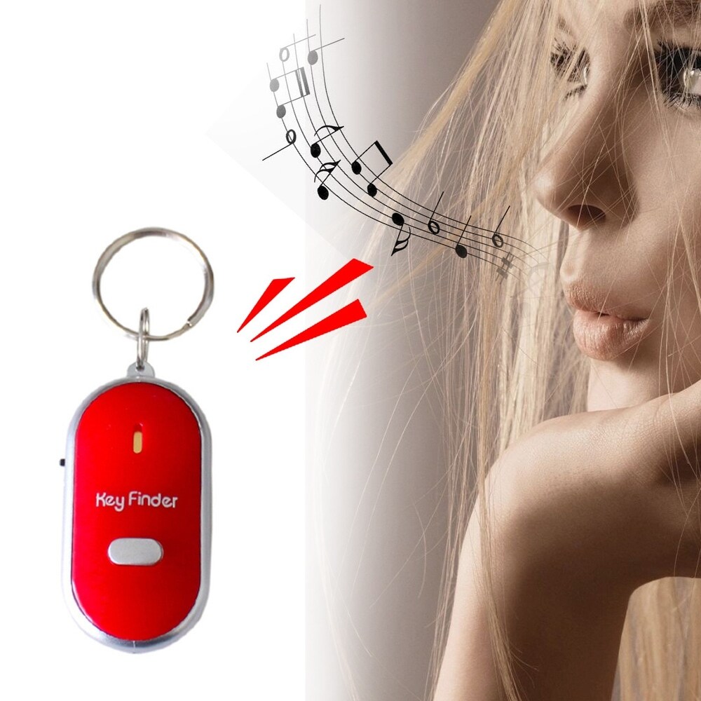 Mini Whistle Key Finder Locator with LED Light | Sound Activated Smart Key Ring | Easy-to-Use Keychain Tracker for Keys, Bags & Wallets | Fun Anti-Lost Gadget | Random Colour Sent