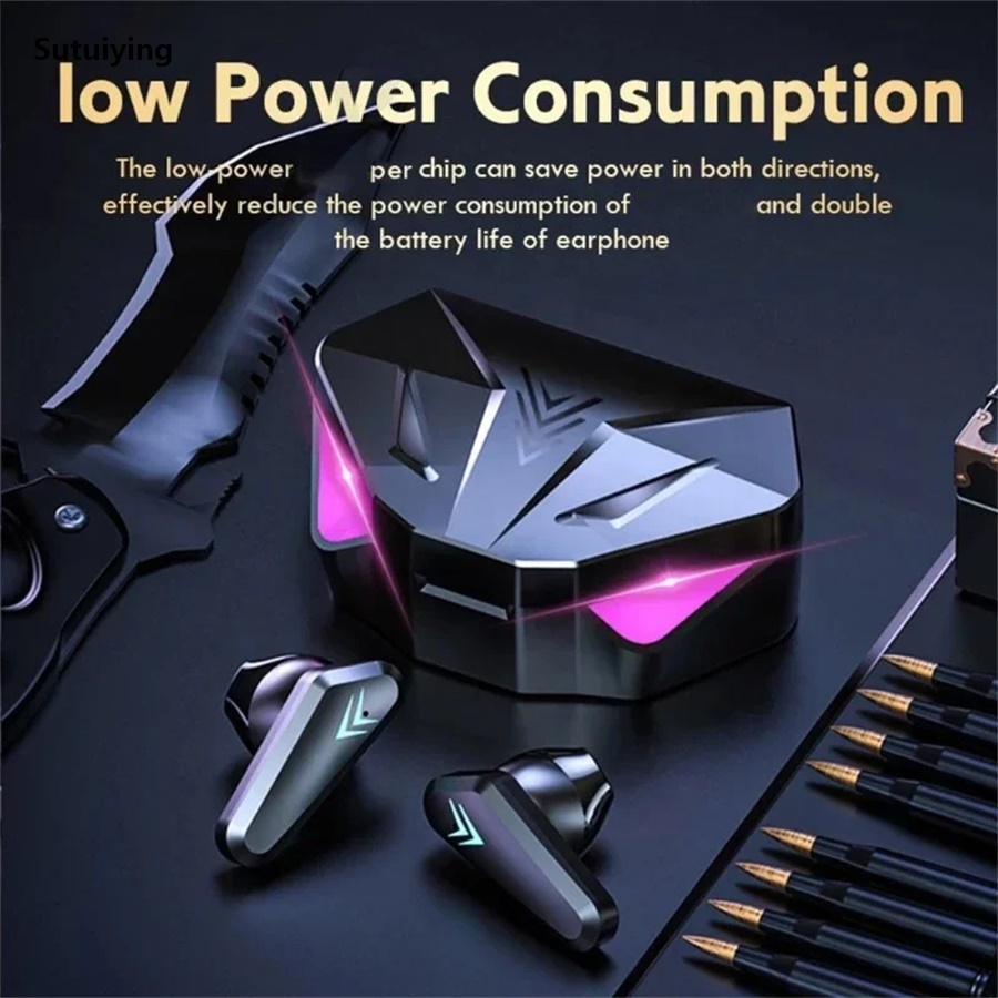 Sutuiying X15 TWS Wireless Earphone Bluetooth Headphone 65ms Low Latency Earbud Hot Selling Esport Gaming Headset Gamer with Mic For iPhone Smartphone