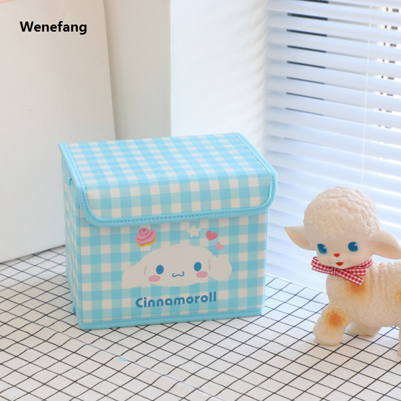 Wenefang Sanrio Hello Kitty Desktop Storage Box Kawaii Kuromi Cartoon Container 【2025 Version】 Sundries Toy Make up Cosmetic Stationery Organizer Basket