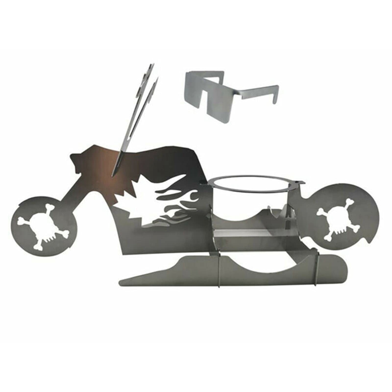 FORIDE 1PCS Camping Barbecue Supplies Chicken Stand Portable Beer Motorcycle Stainless Steel BBQ Oven Grill Rack