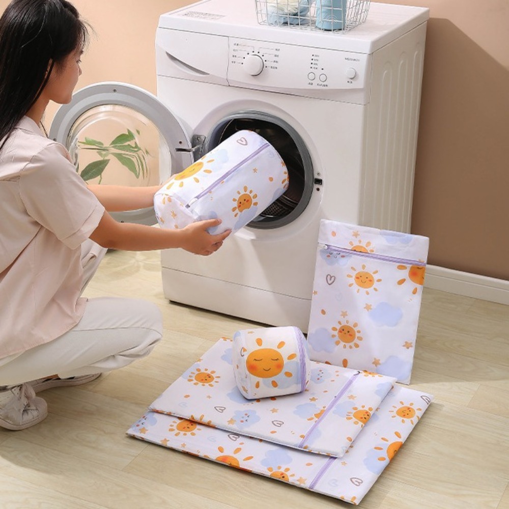 Portable Washing Machine Laundry Bags Printing Foldable Wash Bag Mesh Clothing Organizer Laundry Wash Bag Home