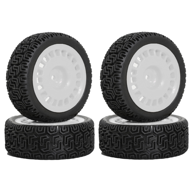 NAMUNY 4pcs 68mm -Tires Rubber Tire Wheel Tyre for XV01 XV02 TT01 TT02 PTG-2 1/10 RC -Racing Car Upgrade Parts White