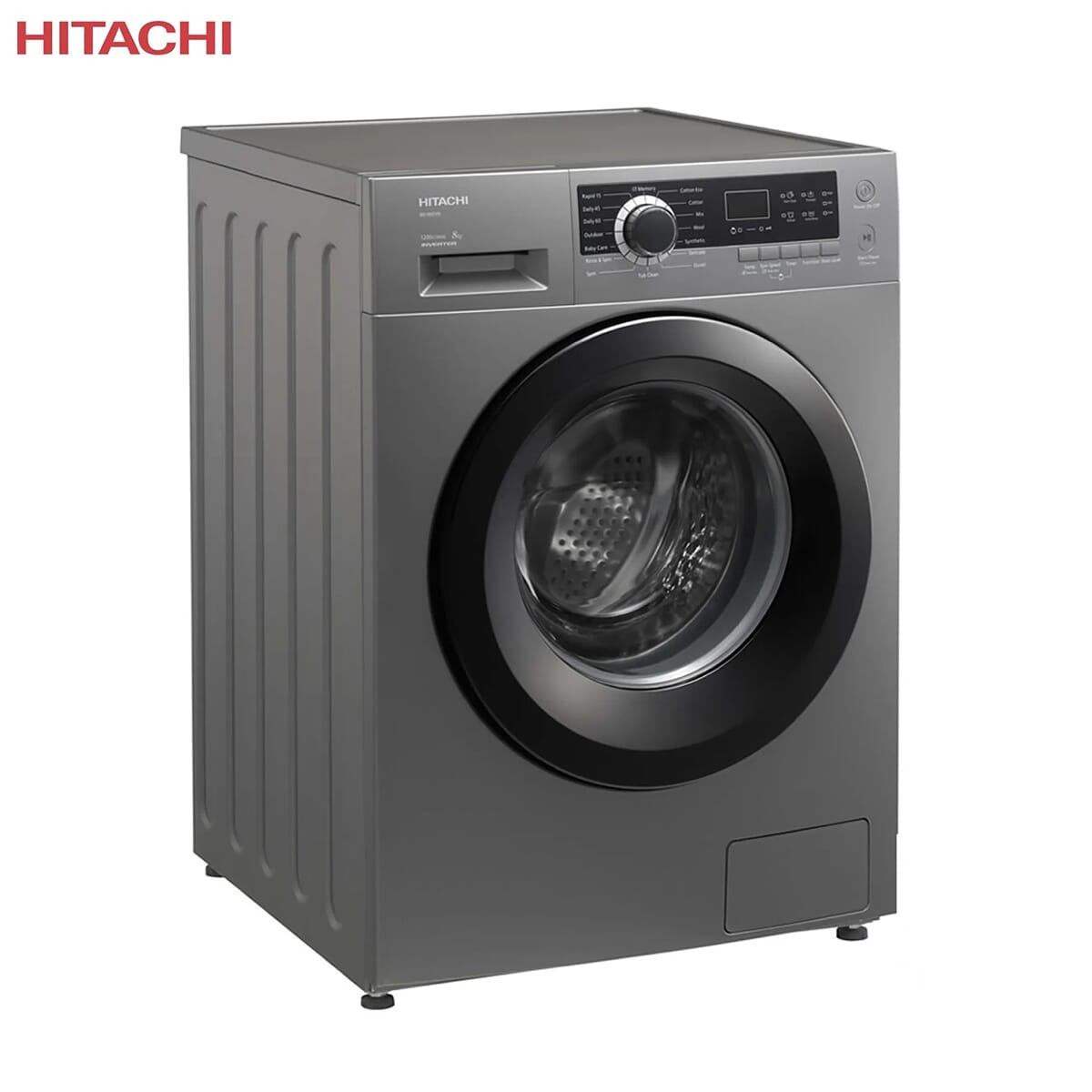 Hitachi 8 kg Fully Automatic invertor Front load Washing Machine BD80CVE 3C (SL)